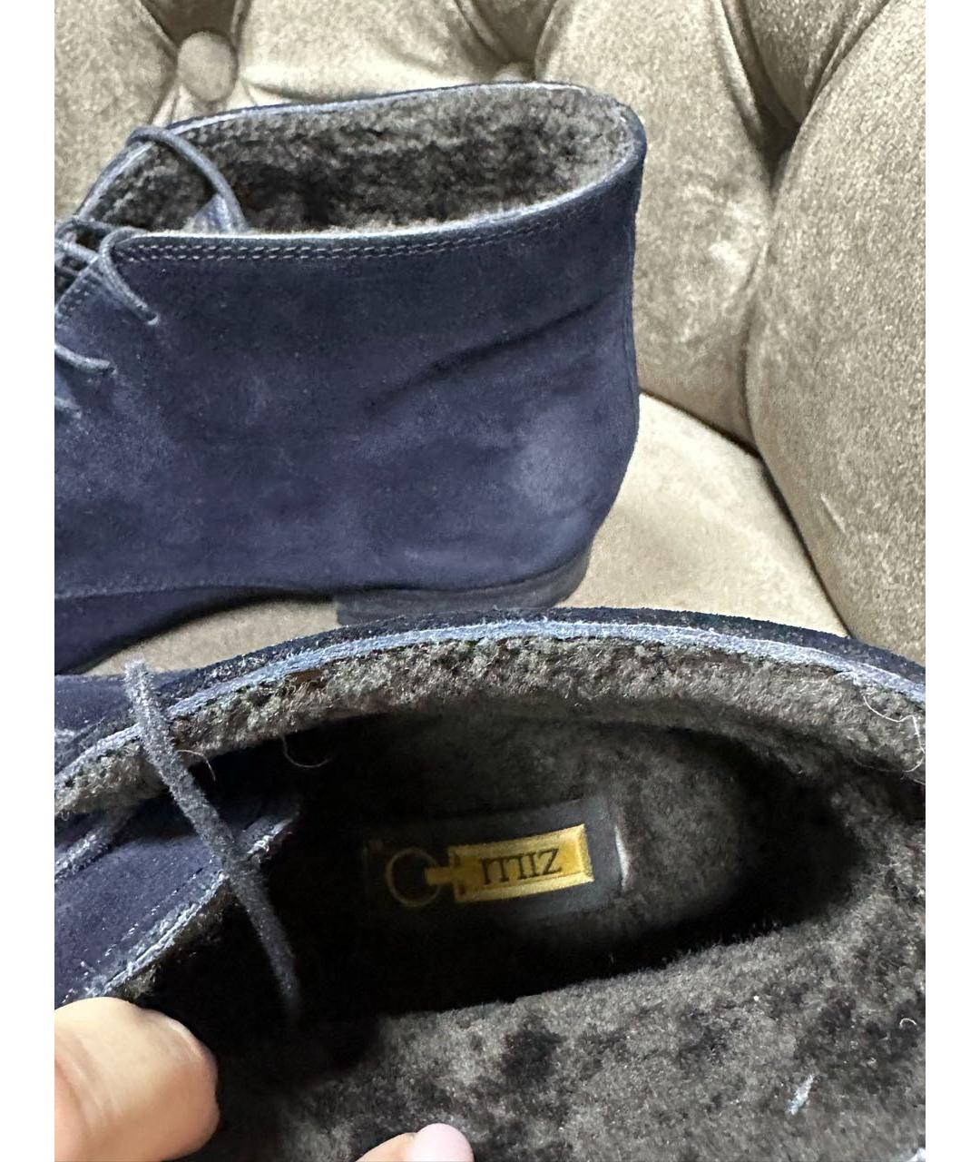 ZILLI Темно-синие замшевые высокие ботинки, фото 3