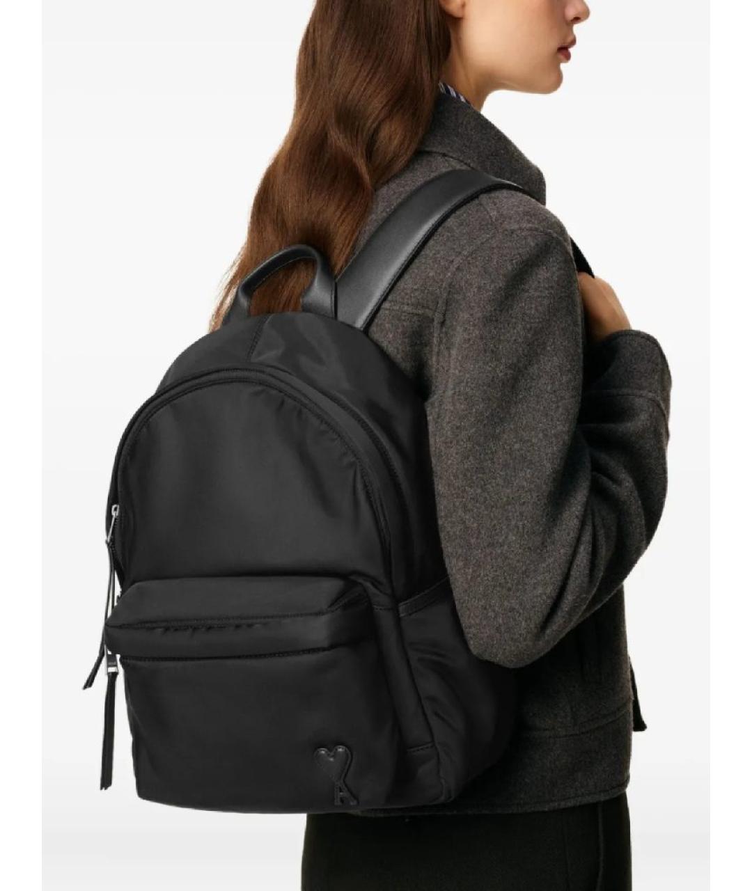 AMI ALEXANDRE MATTIUSSI Черный тканевый рюкзак, фото 5