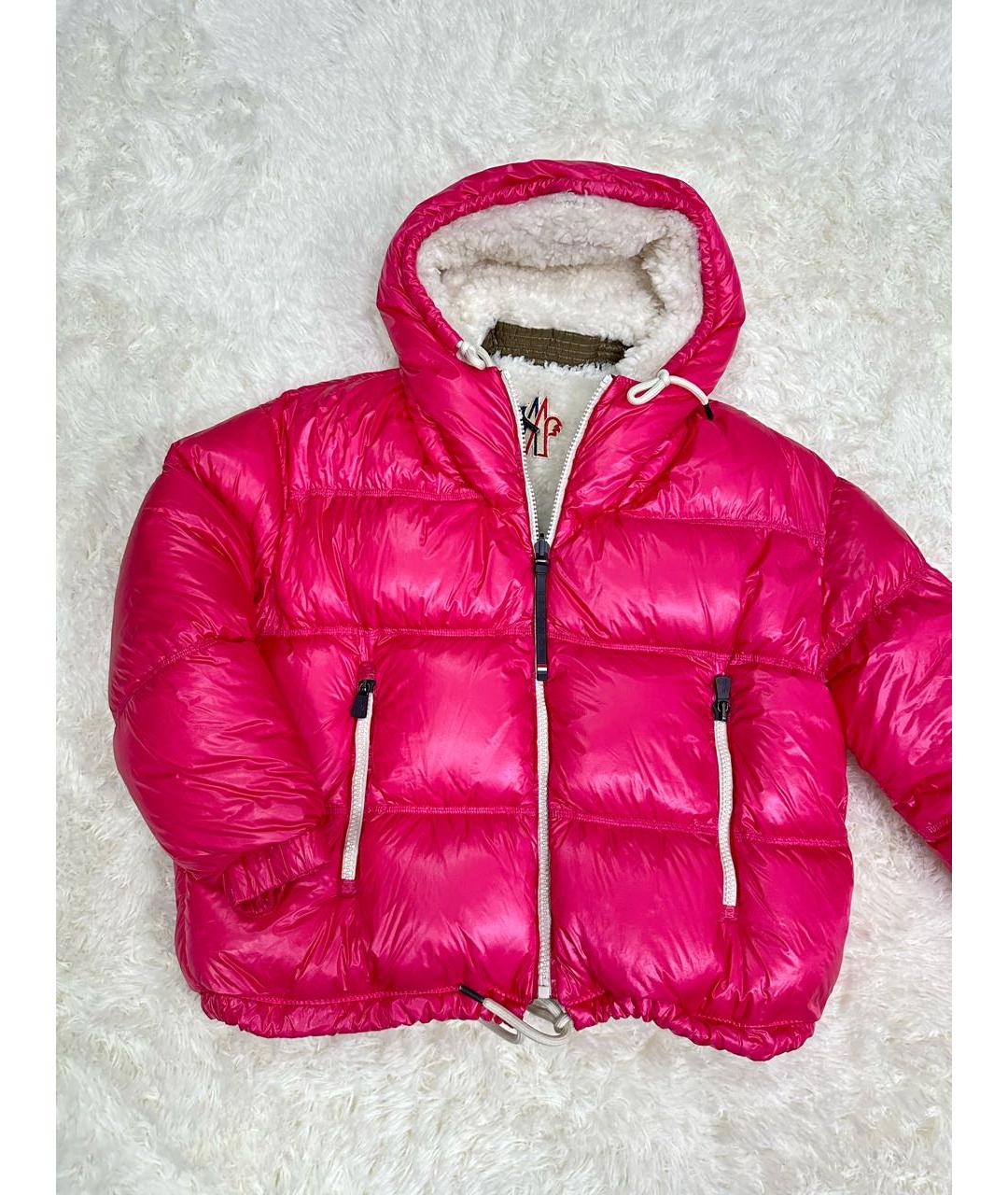 MONCLER Розовая полиамидовая куртка, фото 2