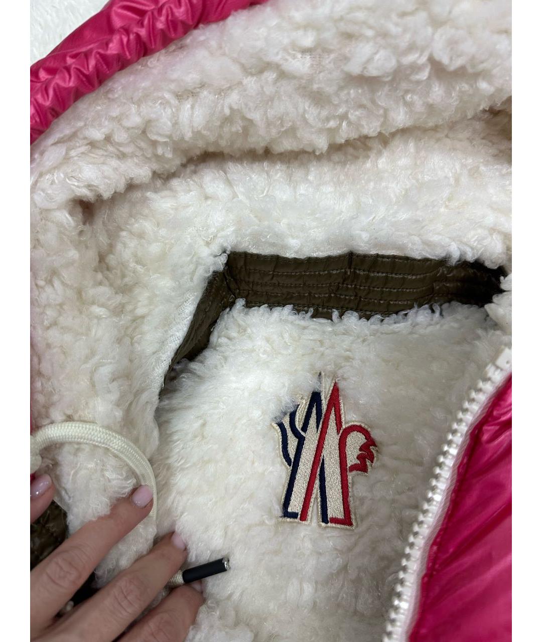 MONCLER Розовая полиамидовая куртка, фото 3