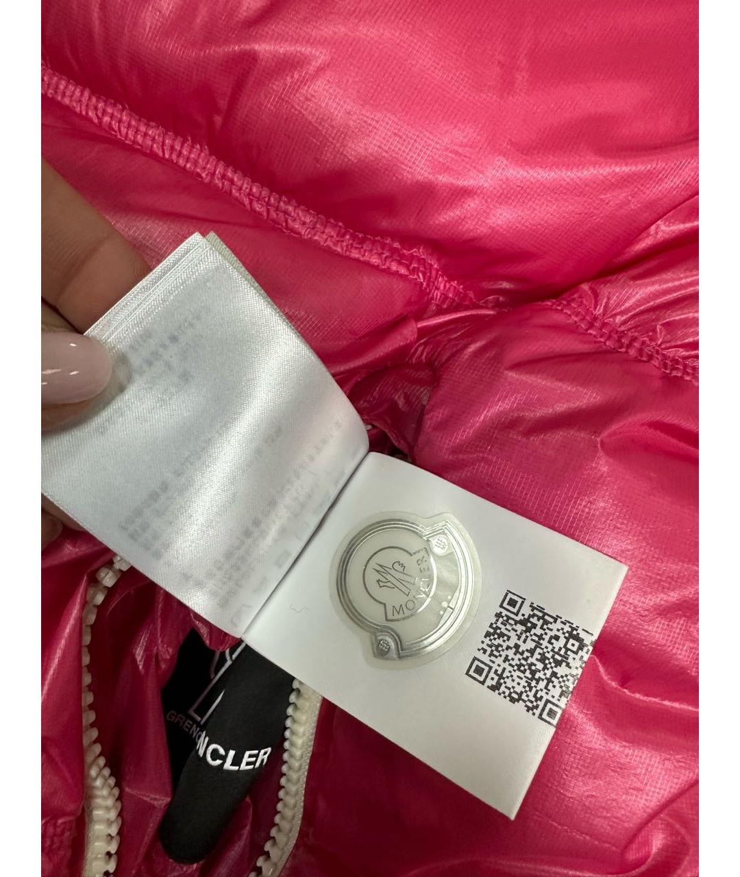 MONCLER Розовая полиамидовая куртка, фото 7