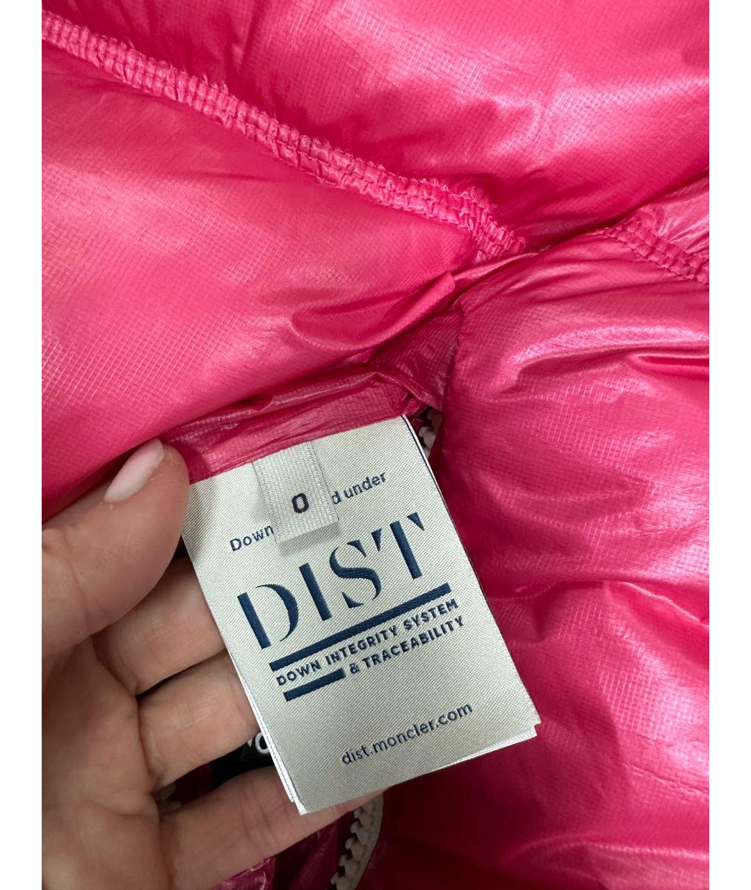 MONCLER Розовая полиамидовая куртка, фото 6