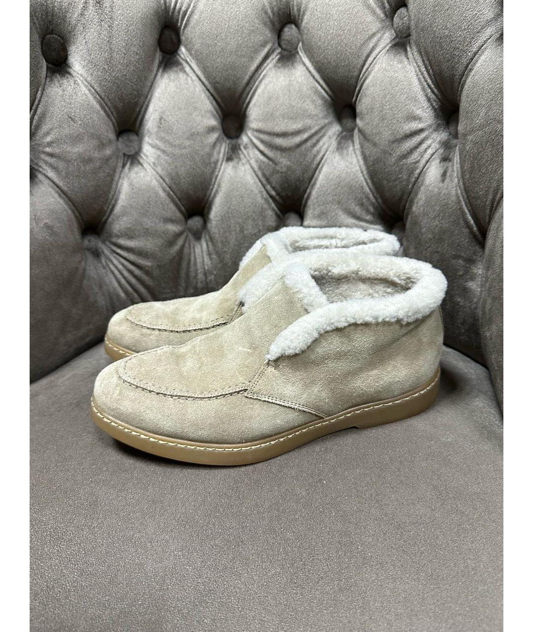 DOUCAL'S Бежевые замшевые лоферы, фото 6