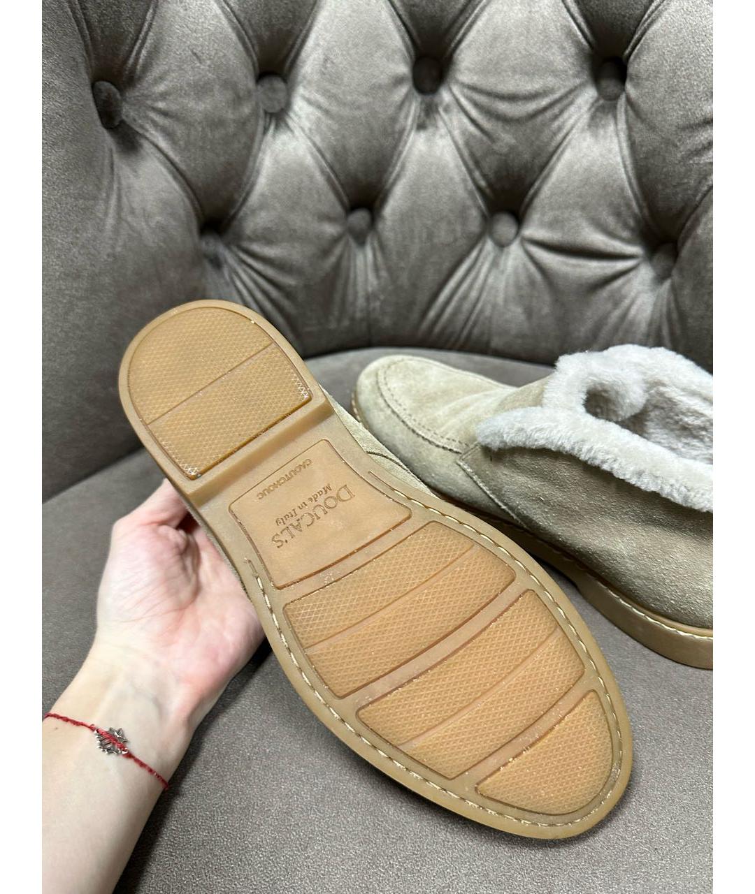 DOUCAL'S Бежевые замшевые лоферы, фото 4