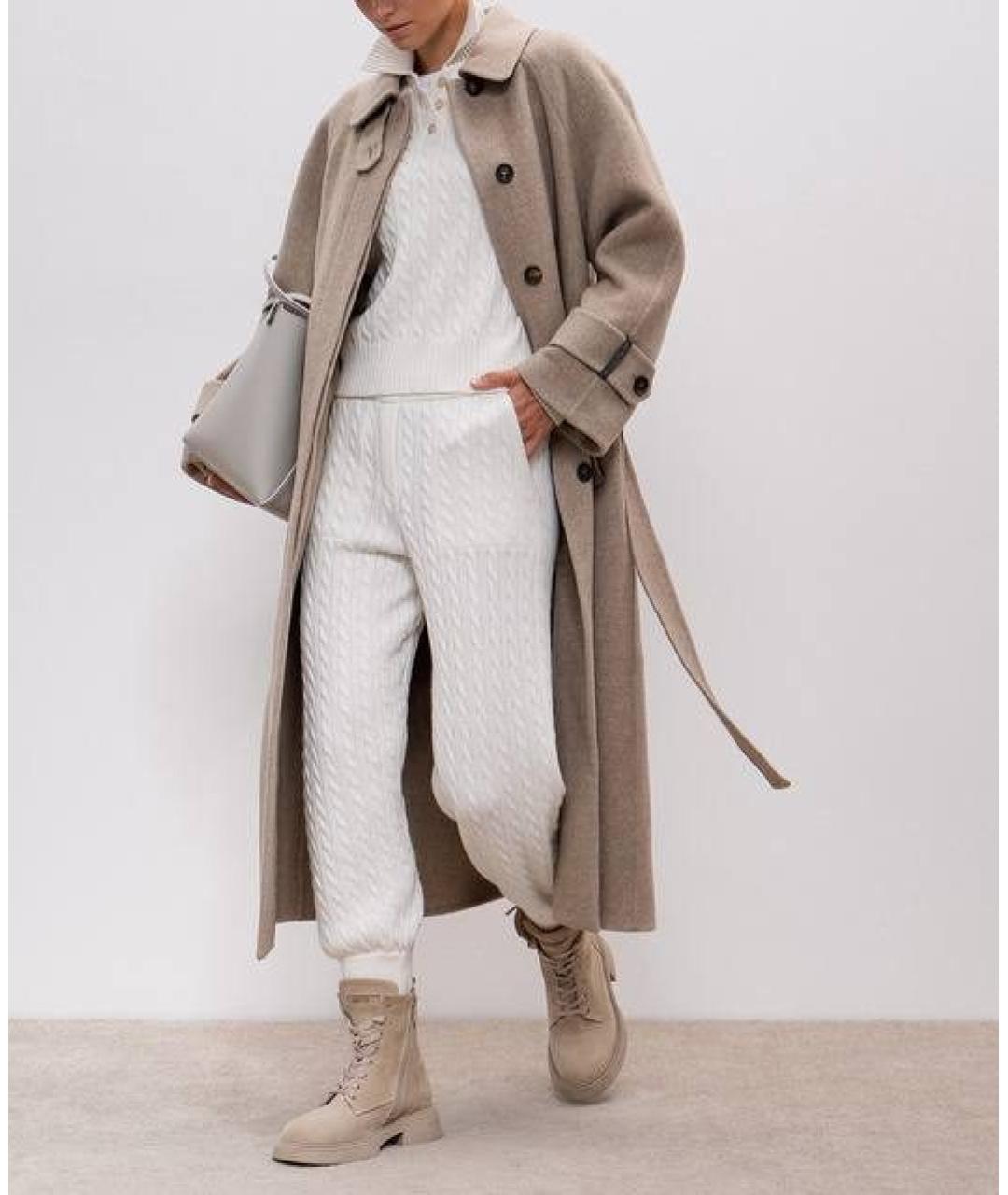 BRUNELLO CUCINELLI Белые кашемировые спортивные брюки и шорты, фото 3