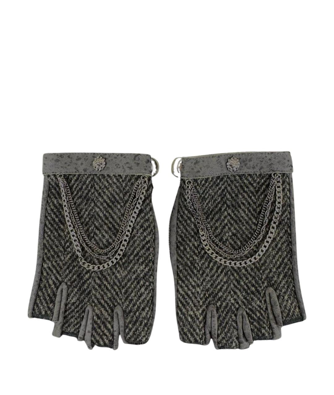 CHANEL Серые кожаные митенки, фото 1