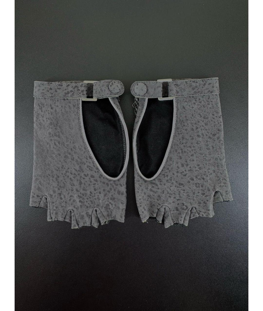 CHANEL Серые кожаные митенки, фото 3