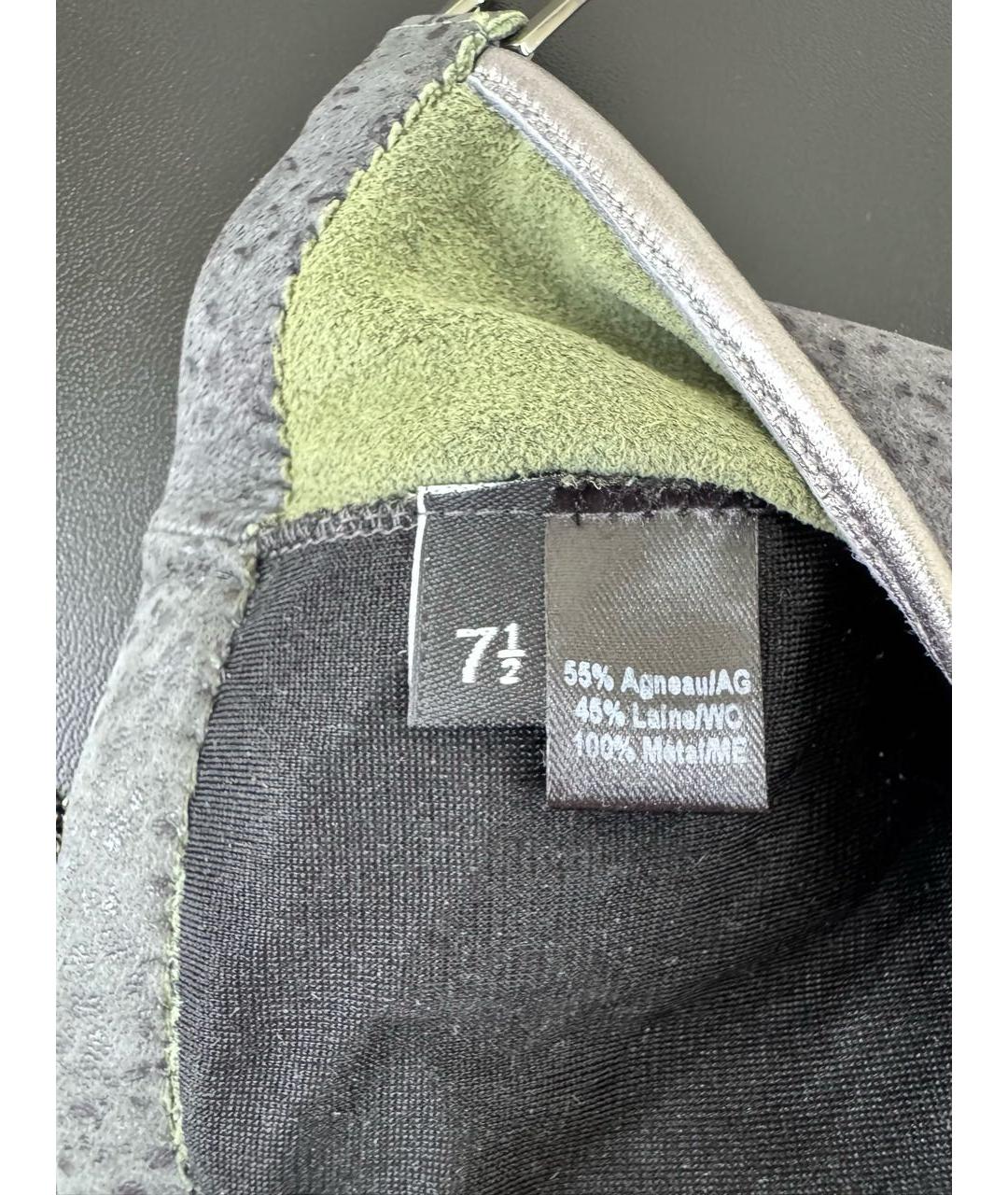 CHANEL Серые кожаные митенки, фото 6