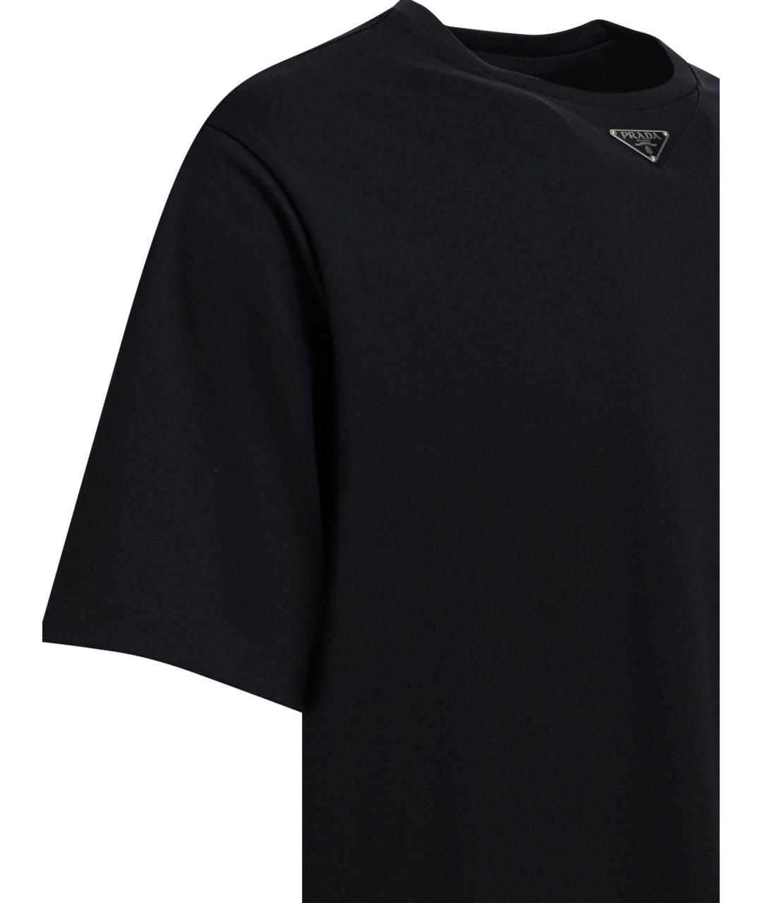 PRADA Черная хлопковая футболка, фото 2