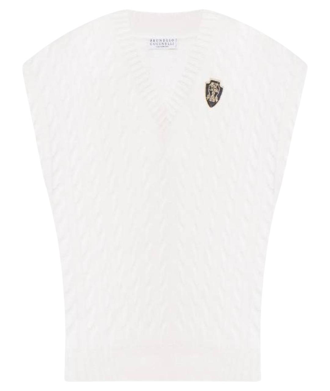 BRUNELLO CUCINELLI Белая кашемировая жилетка, фото 1