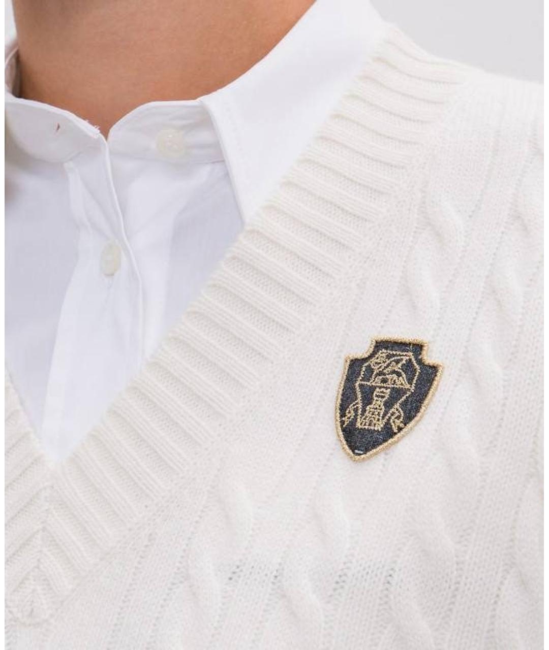 BRUNELLO CUCINELLI Белая кашемировая жилетка, фото 3