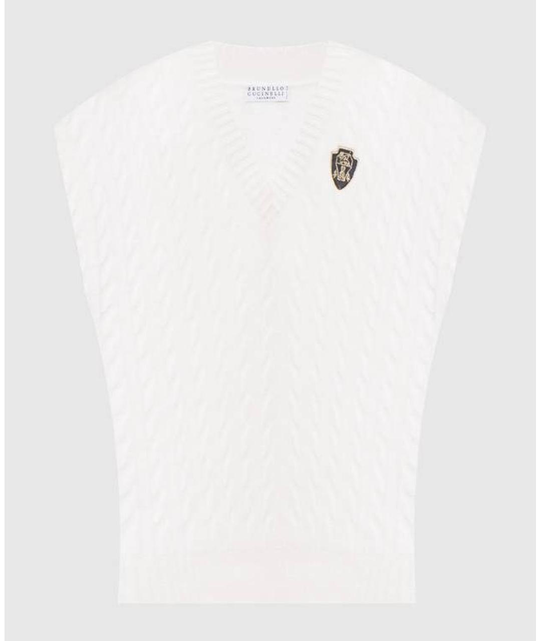 BRUNELLO CUCINELLI Белая кашемировая жилетка, фото 8