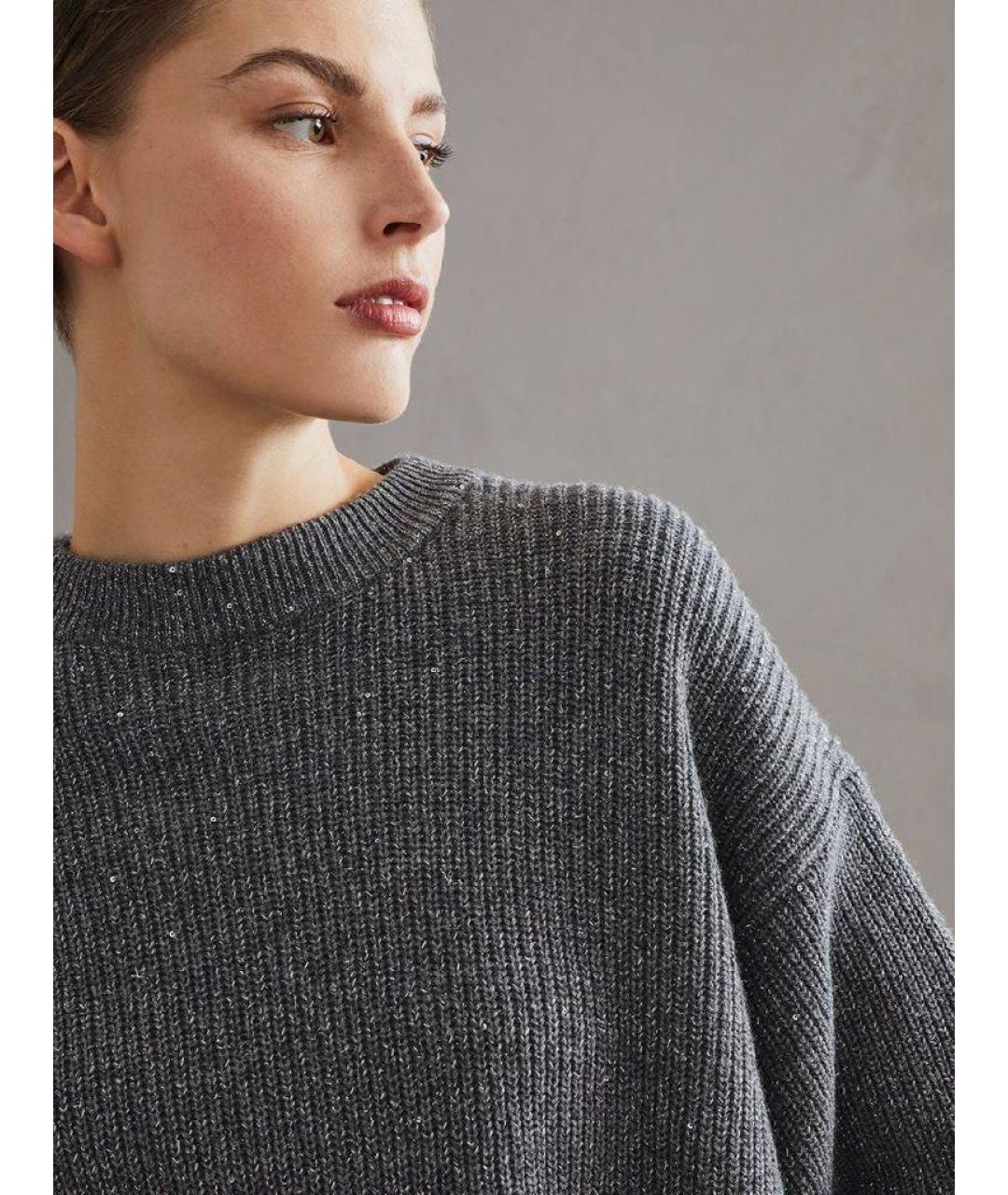 BRUNELLO CUCINELLI Серый джемпер / свитер, фото 3