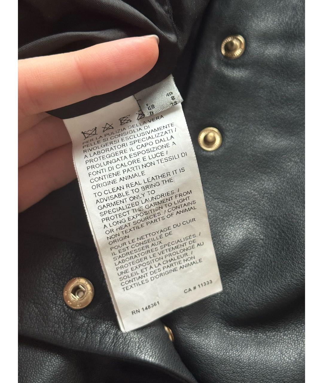 PINKO Черная кожаная юбка мини, фото 5