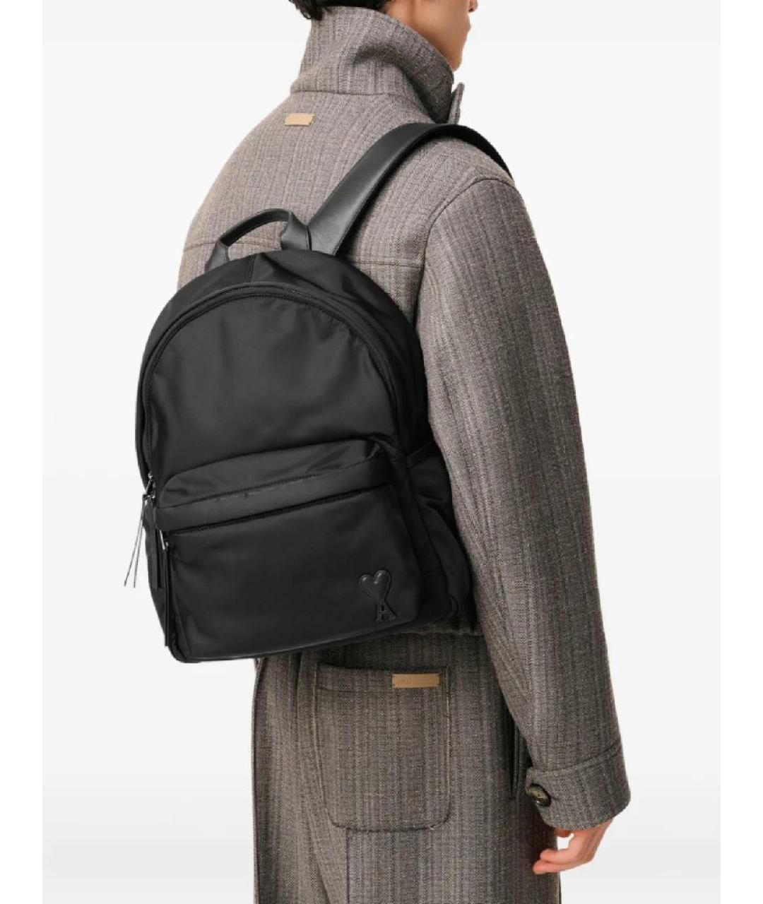 AMI ALEXANDRE MATTIUSSI Черный тканевый рюкзак, фото 5