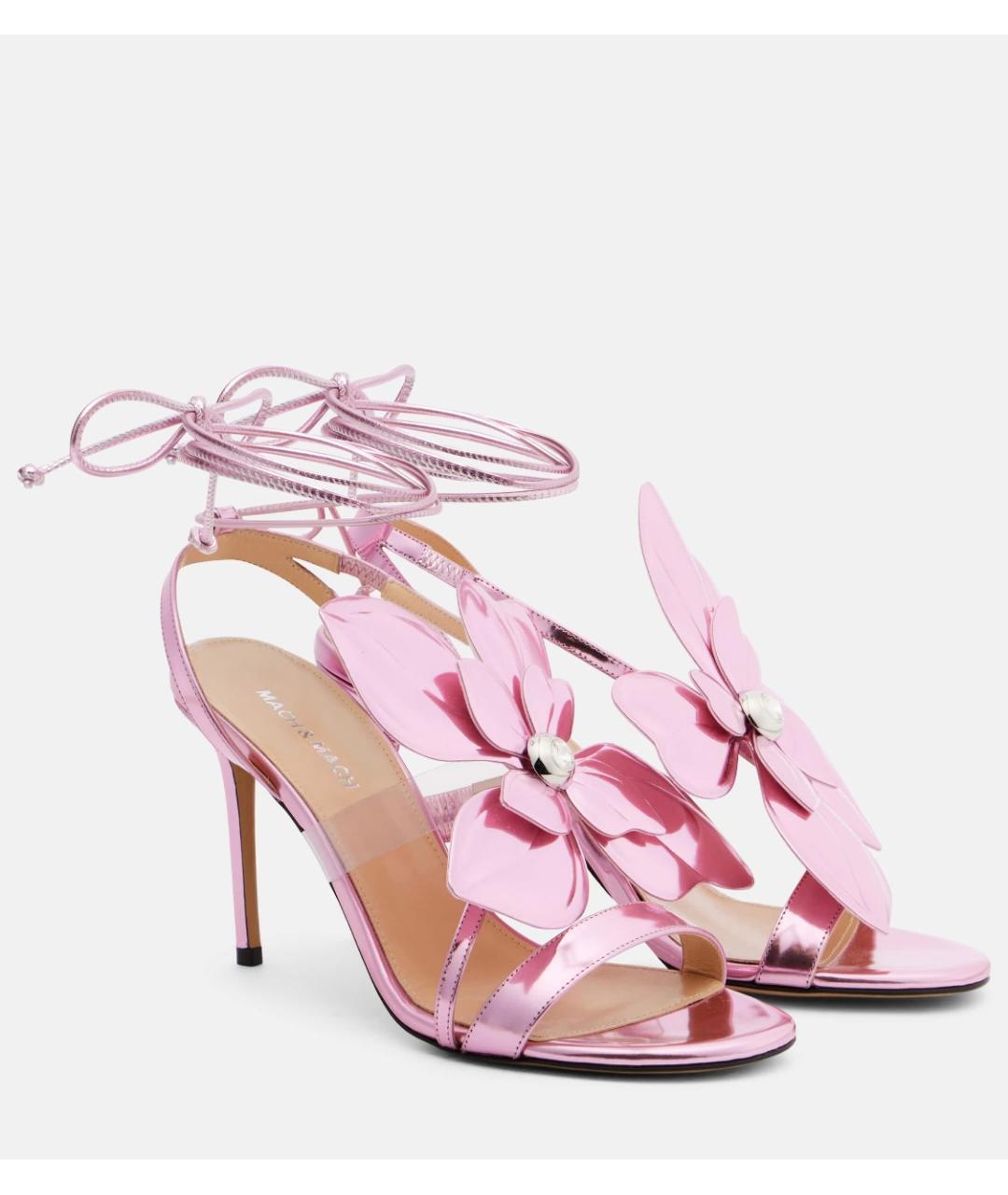 MACH&MACH Розовые кожаные босоножки, фото 2