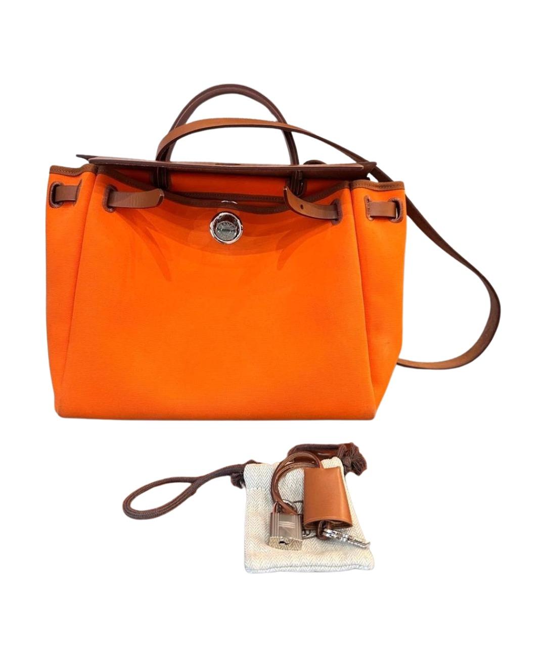 HERMES Оранжевая кожаная сумка через плечо, фото 10