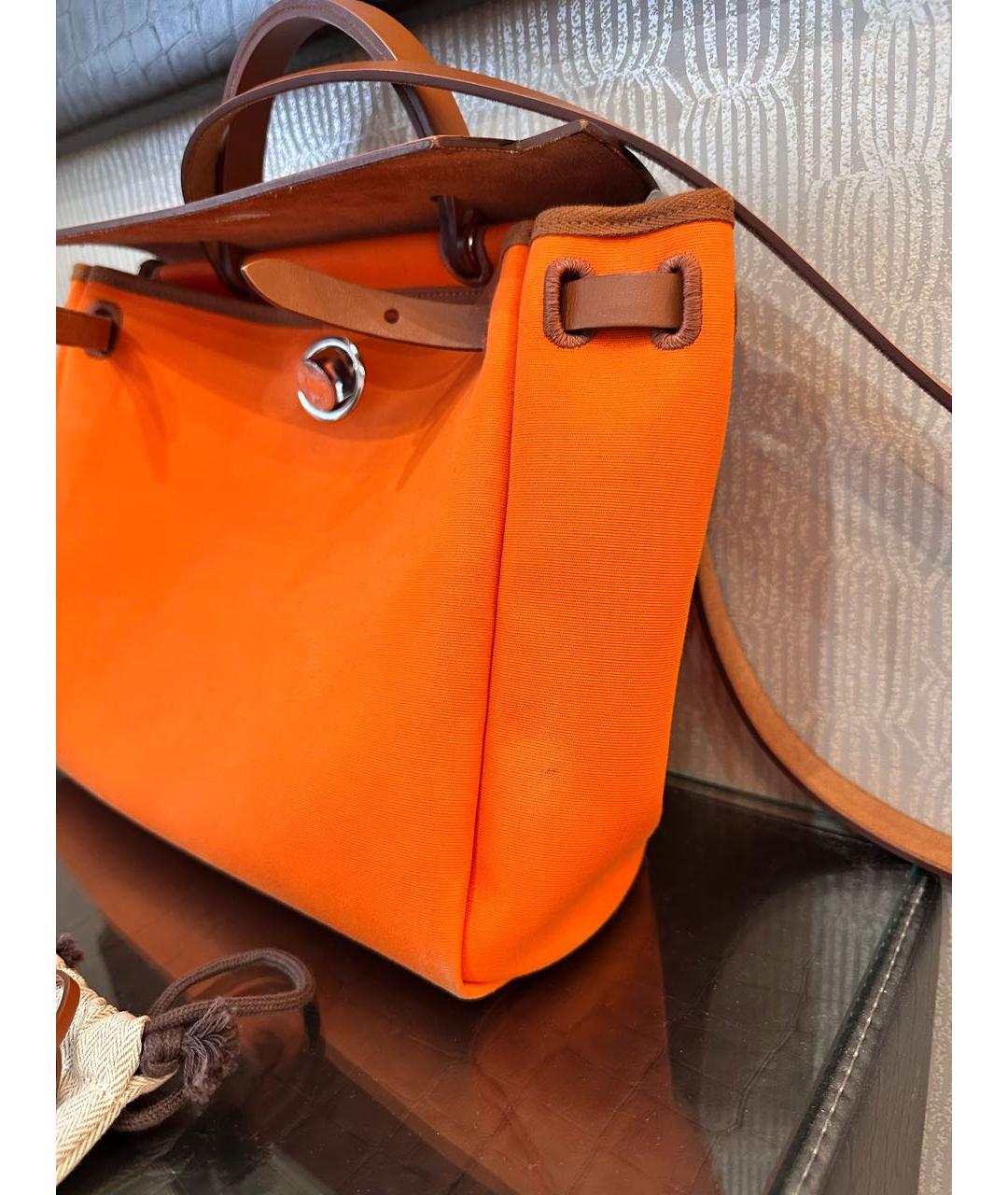 HERMES Оранжевая кожаная сумка через плечо, фото 4