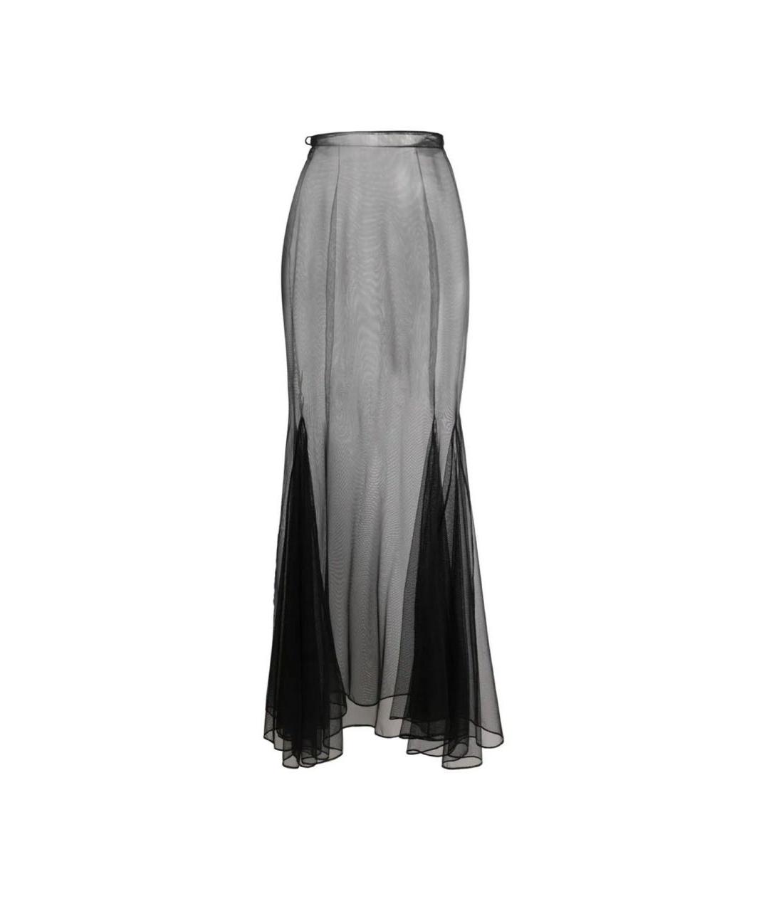 SAINT LAURENT Черная шифоновая юбка макси, фото 3