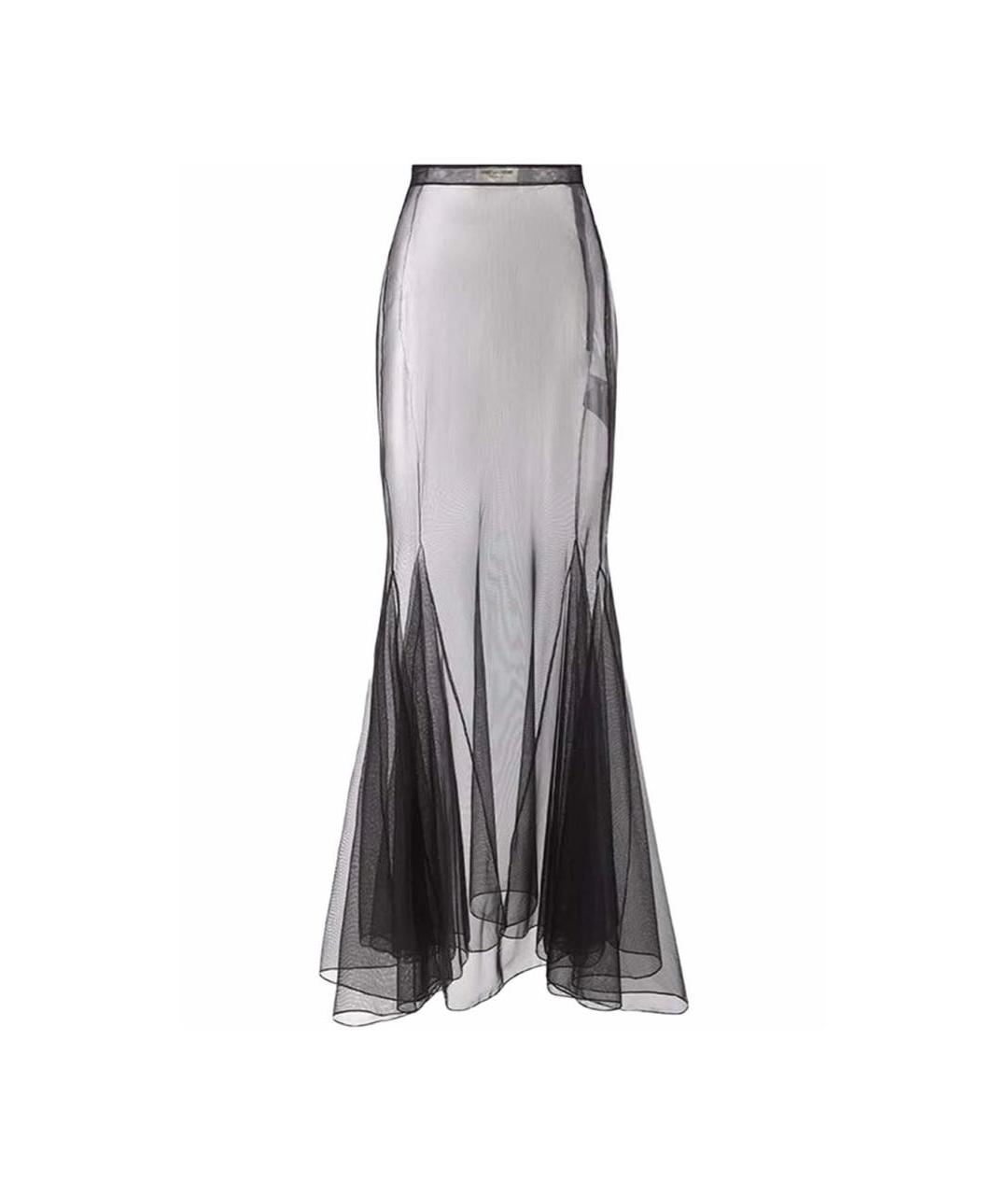 SAINT LAURENT Черная шифоновая юбка макси, фото 1