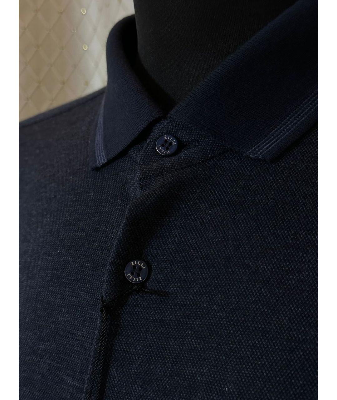 ZILLI Темно-синяя кашемировая кэжуал рубашка, фото 5