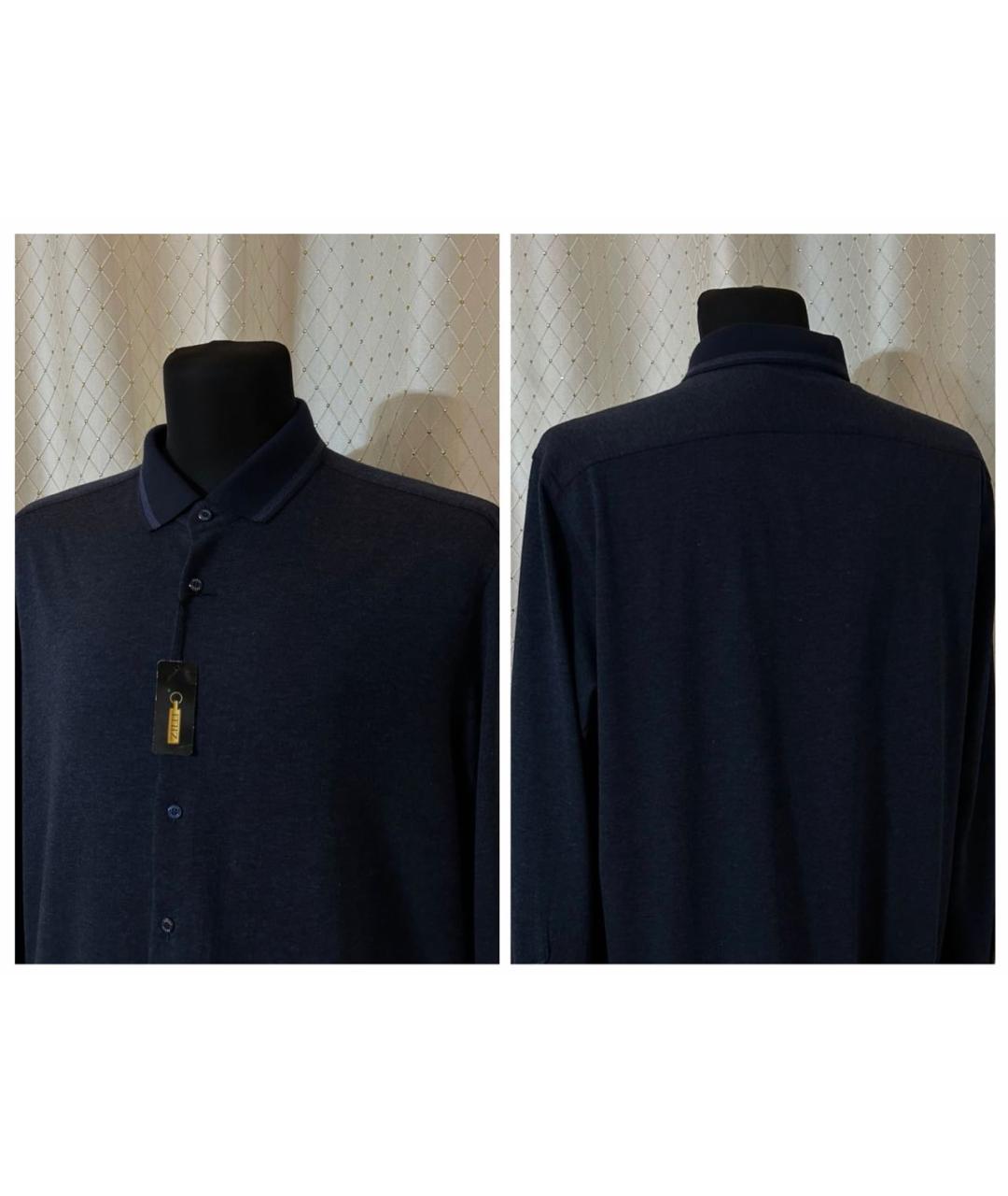 ZILLI Темно-синяя кашемировая кэжуал рубашка, фото 7