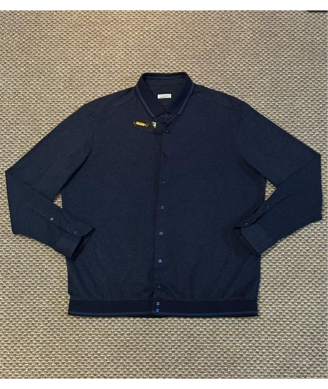 ZILLI Темно-синяя кашемировая кэжуал рубашка, фото 4