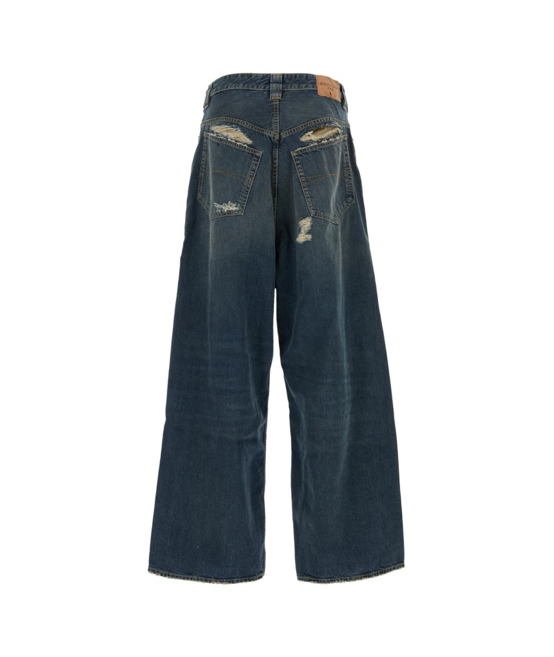BALENCIAGA Синие хлопковые прямые джинсы, фото 2