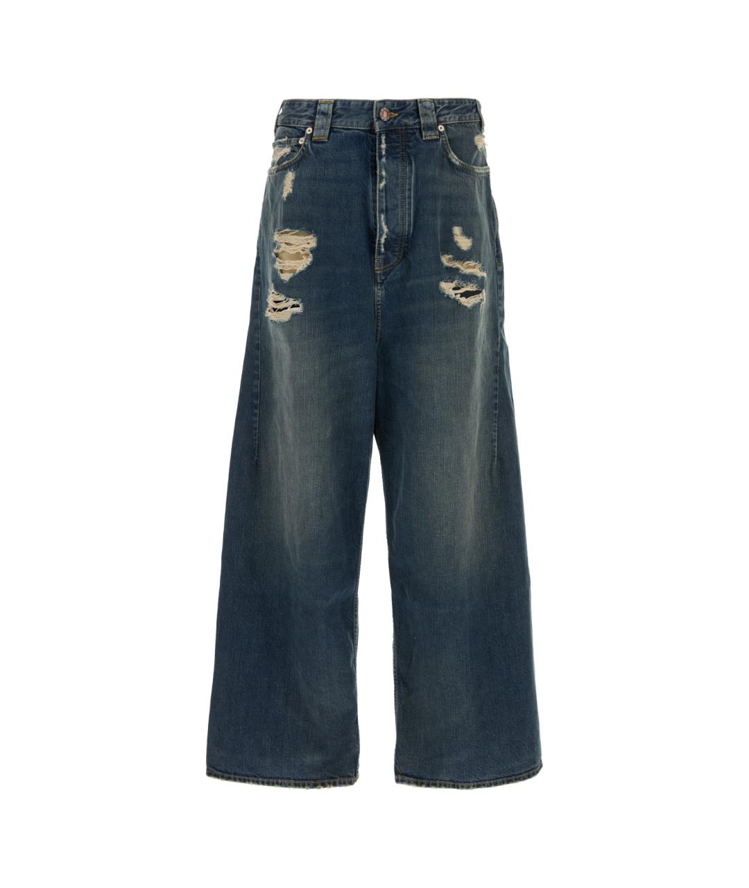 BALENCIAGA Синие хлопковые прямые джинсы, фото 1
