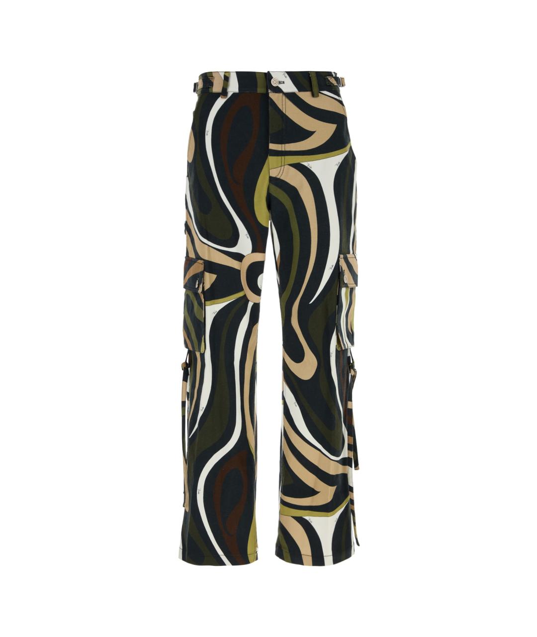 EMILIO PUCCI Мульти хлопковые повседневные брюки, фото 1