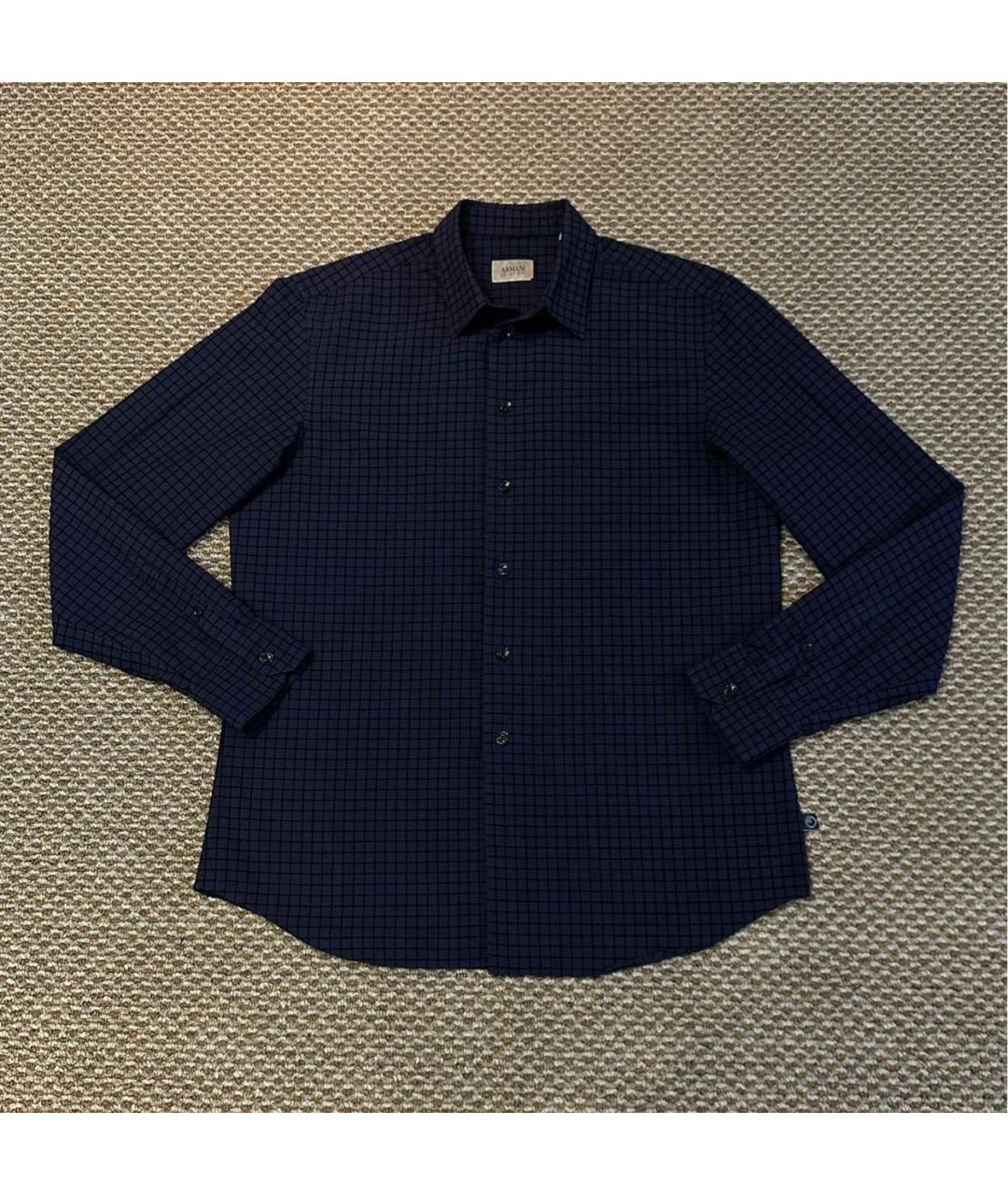 ARMANI COLLEZIONI Темно-синяя кэжуал рубашка, фото 8