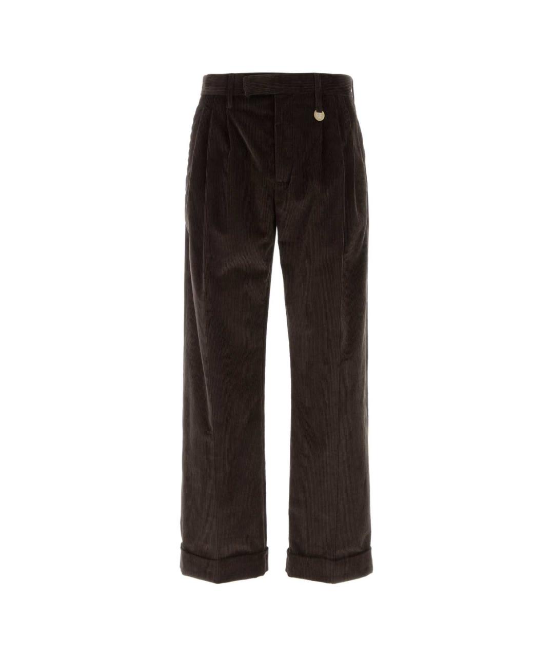 BURBERRY Коричневые хлопковые повседневные брюки, фото 1