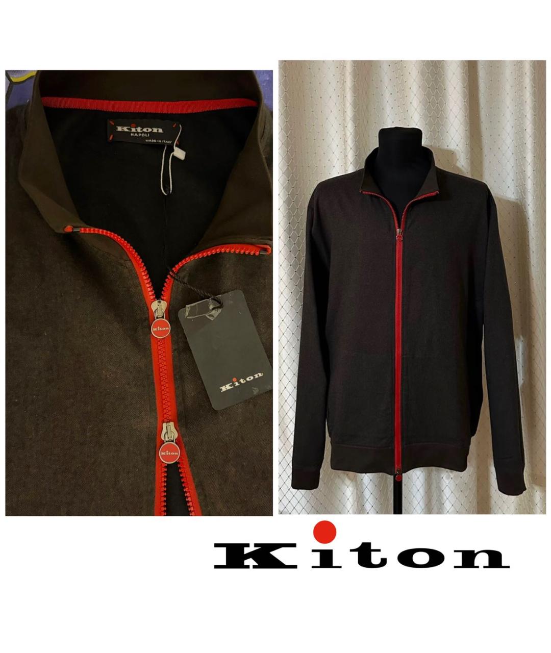 KITON Коричневая хлопковая куртка, фото 2