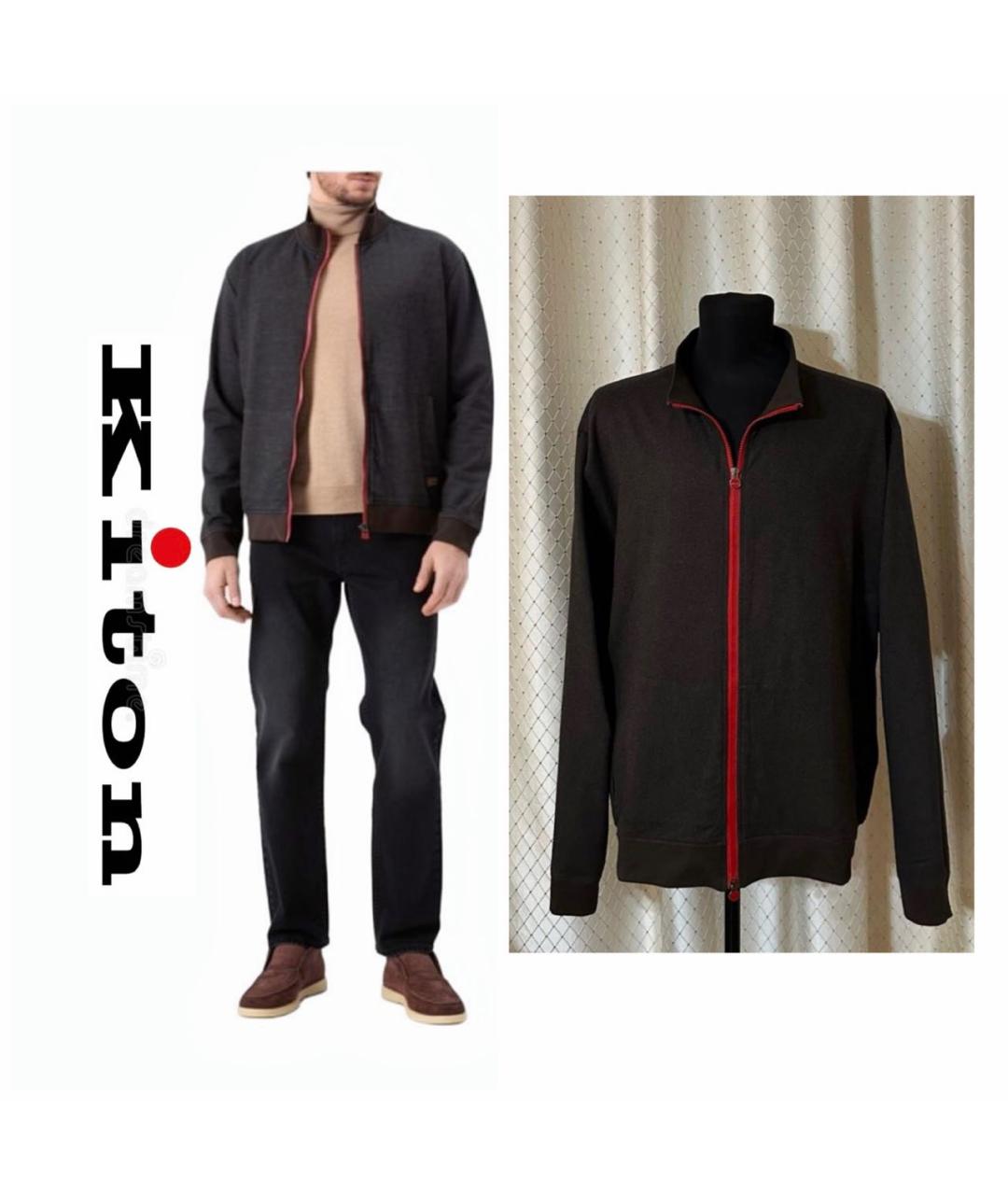 KITON Коричневая хлопковая куртка, фото 3