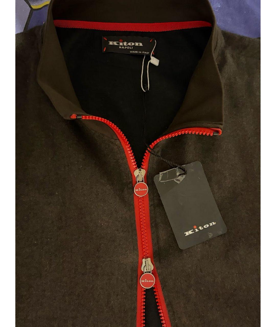 KITON Коричневая хлопковая куртка, фото 5