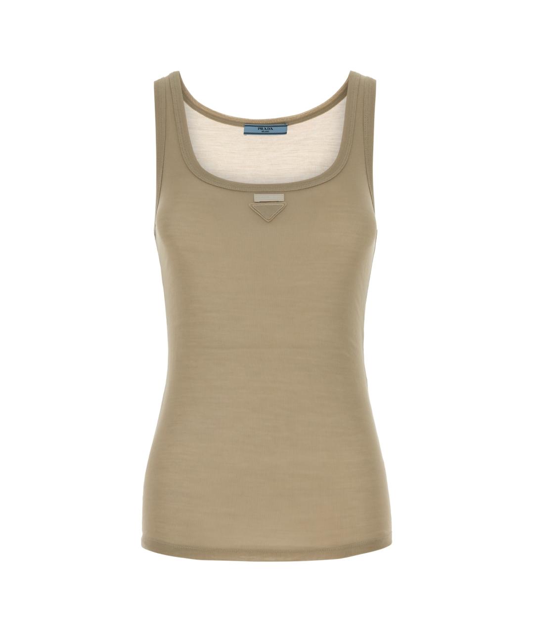 PRADA Бежевая шелковая майка, фото 1
