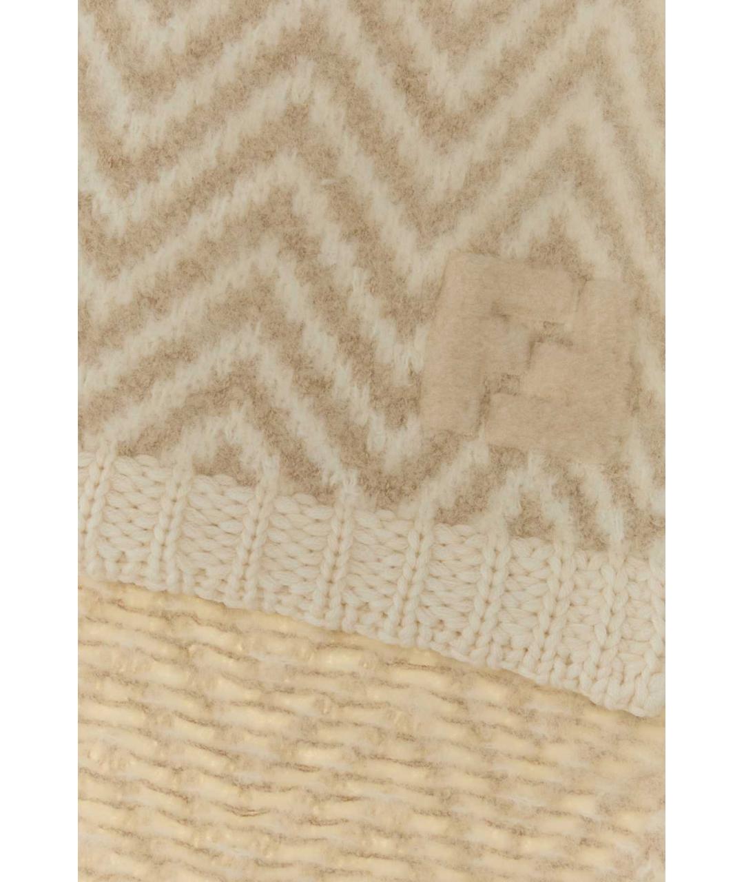 FENDI Бежевый шарф, фото 2