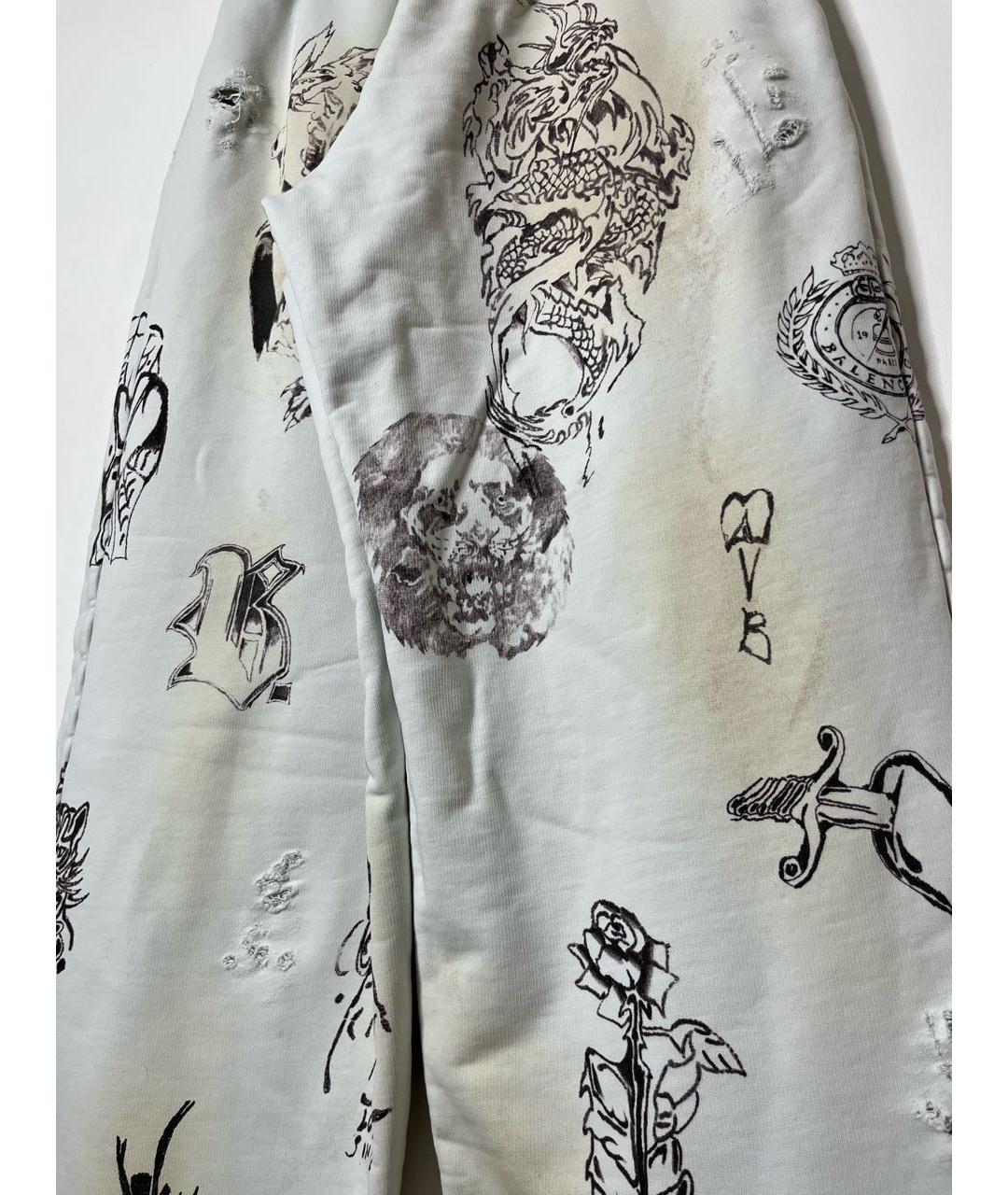 BALENCIAGA Белые хлопковые брюки широкие, фото 8