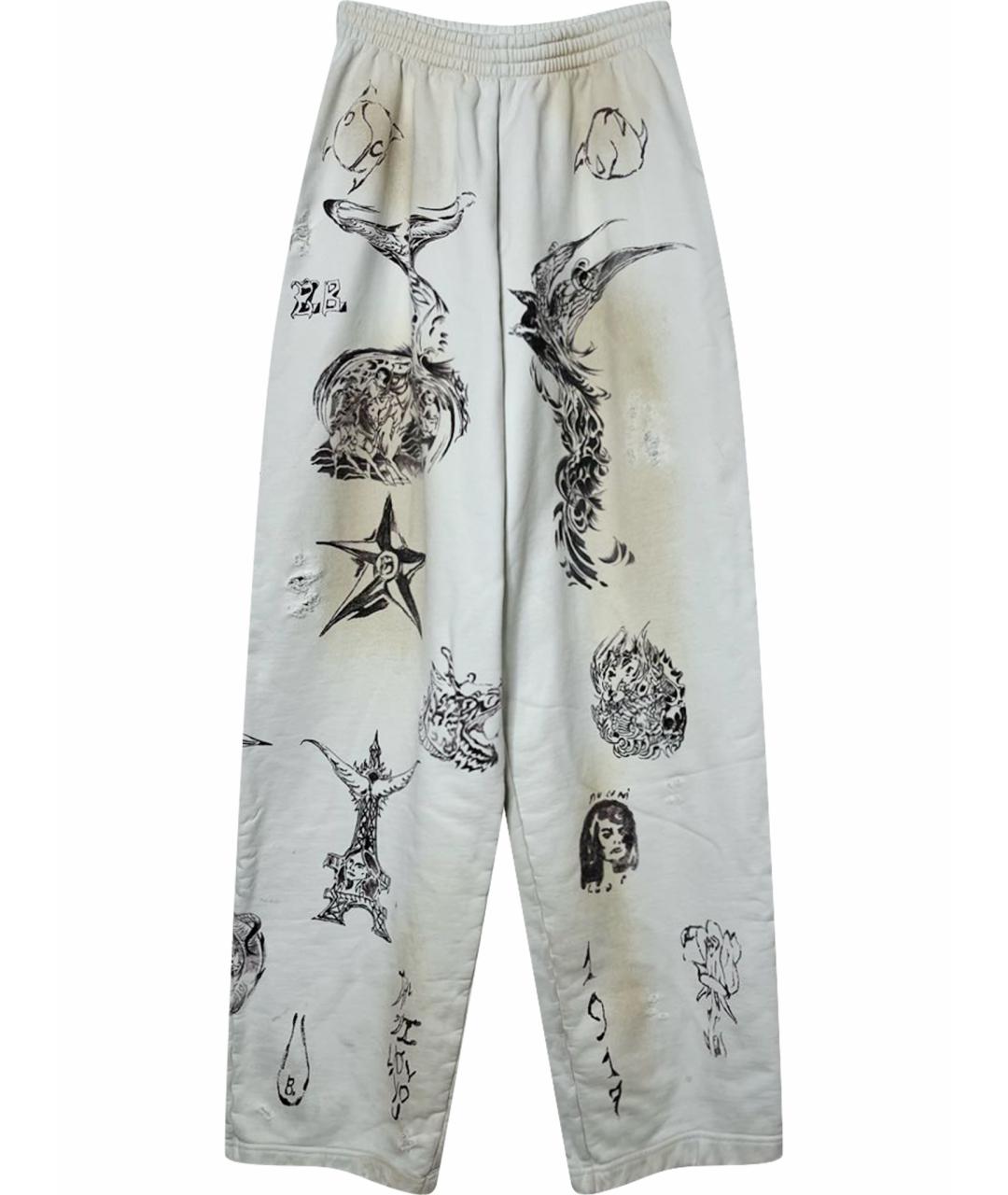 BALENCIAGA Белые хлопковые брюки широкие, фото 1