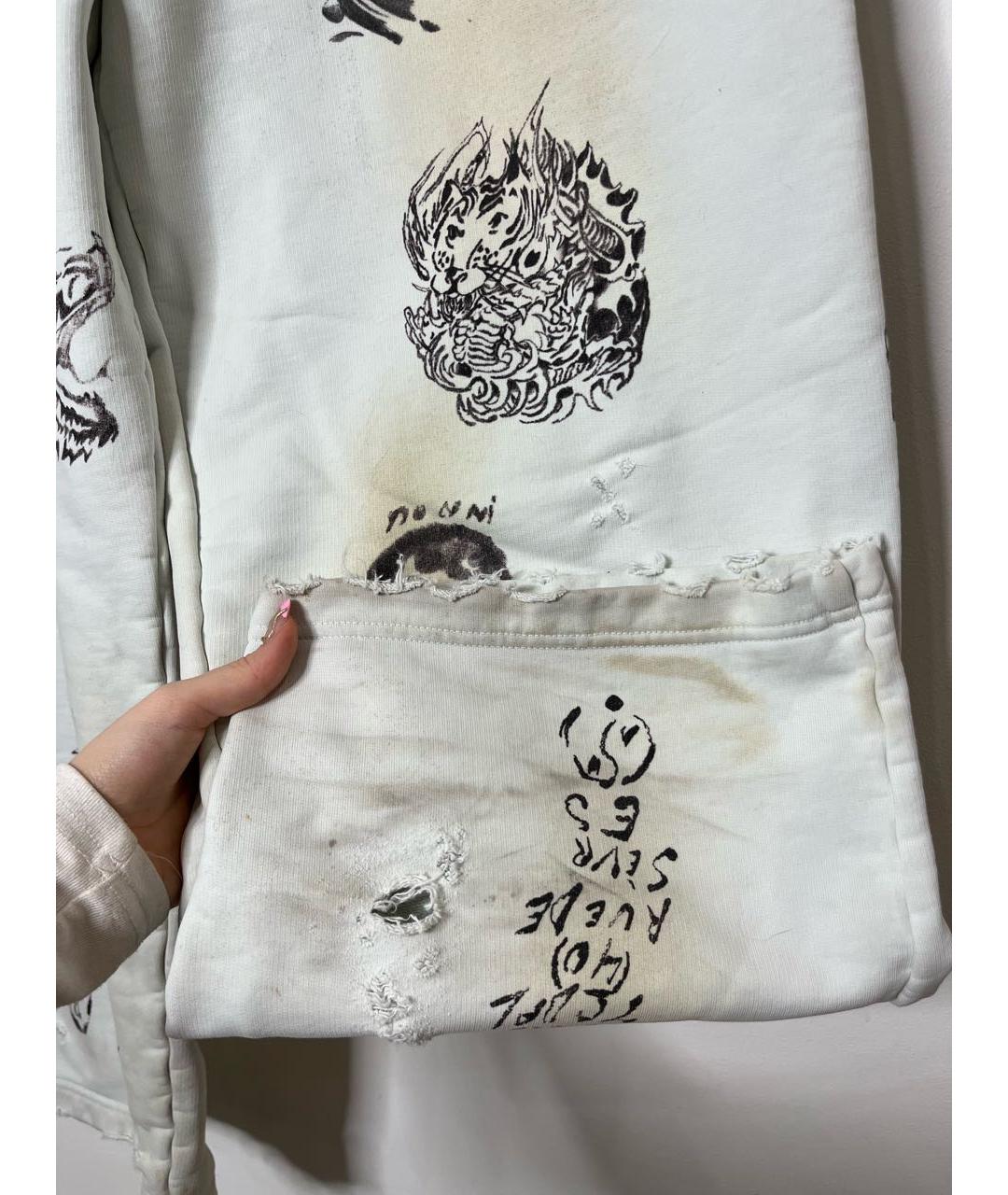 BALENCIAGA Белые хлопковые брюки широкие, фото 3