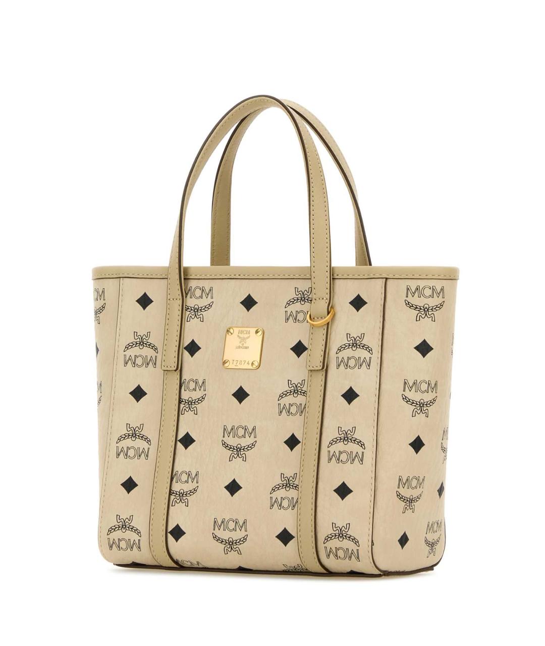 MCM Бежевая кожаная сумка тоут, фото 2