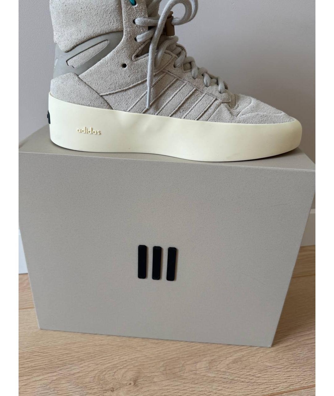 FEAR OF GOD Серые замшевые высокие кроссовки / кеды, фото 2