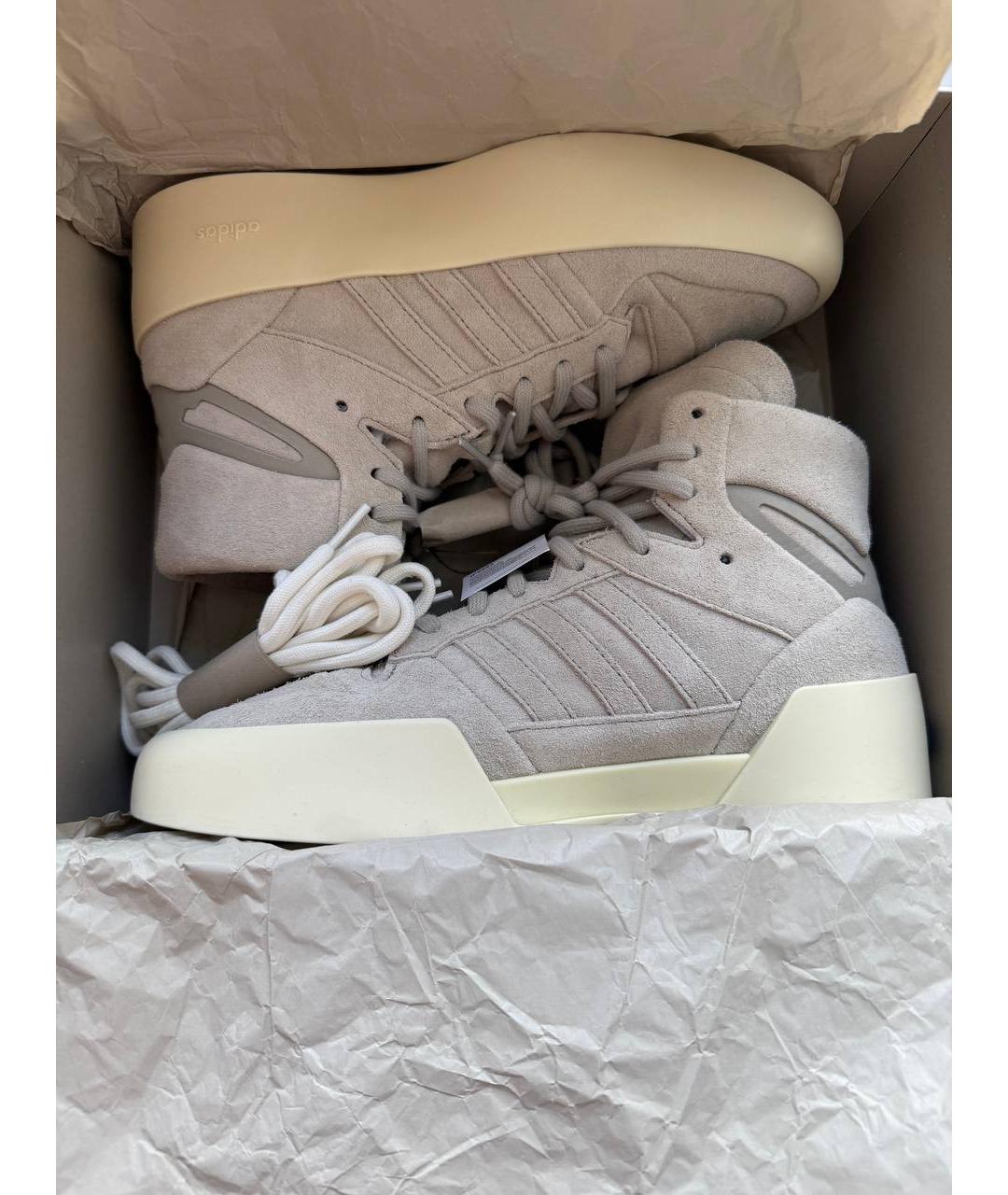 FEAR OF GOD Серые замшевые высокие кроссовки / кеды, фото 7