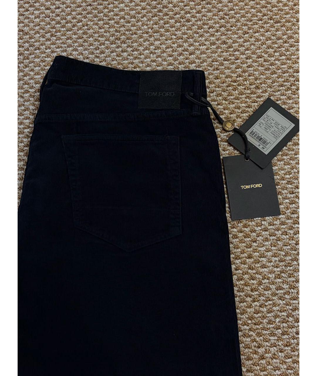 TOM FORD Темно-синие хлопковые повседневные брюки, фото 4