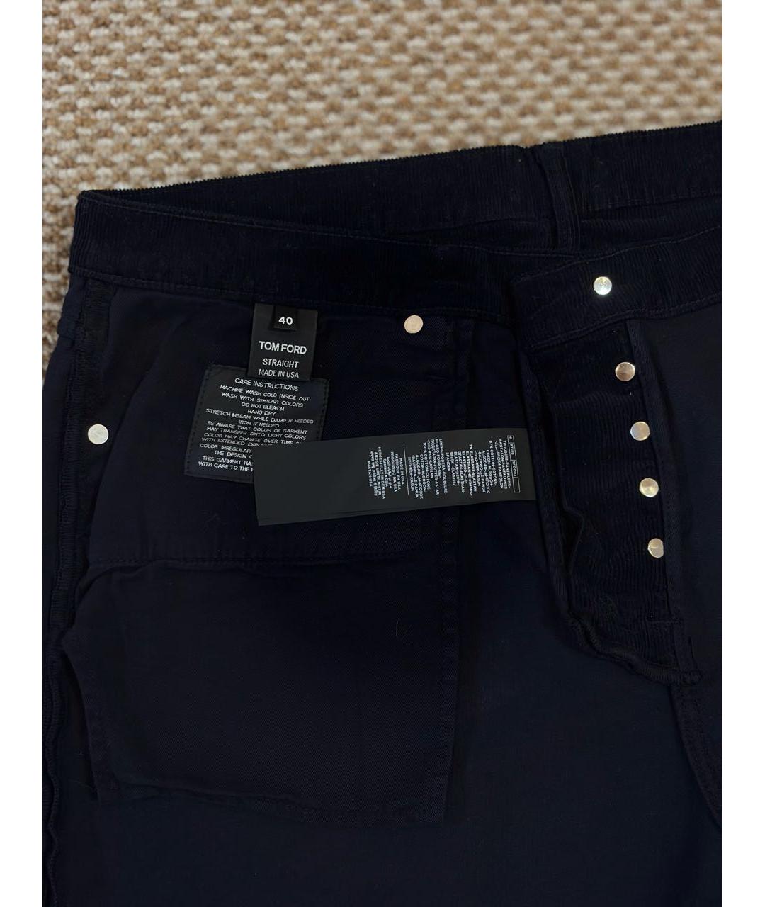 TOM FORD Темно-синие хлопковые повседневные брюки, фото 5