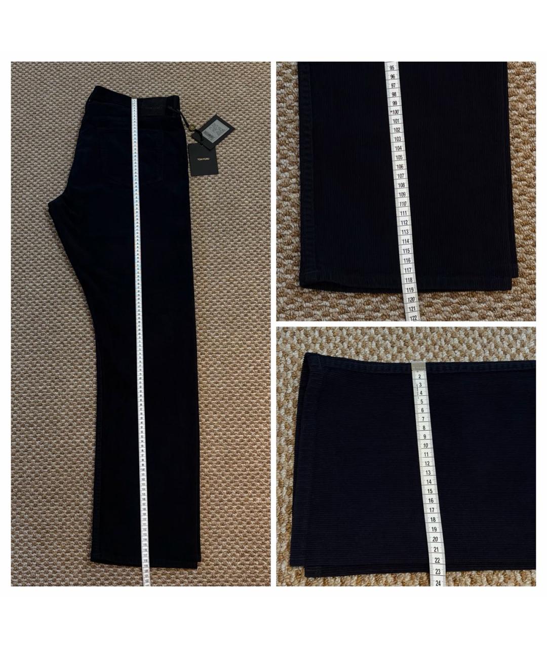 TOM FORD Темно-синие хлопковые повседневные брюки, фото 8