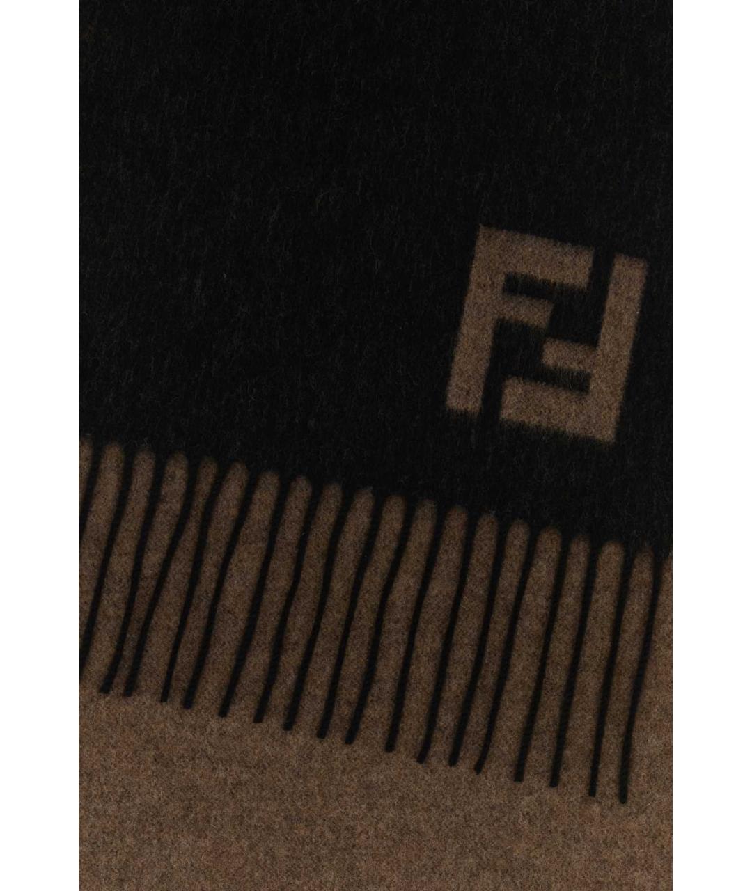 FENDI Черный кашемировый шарф, фото 2
