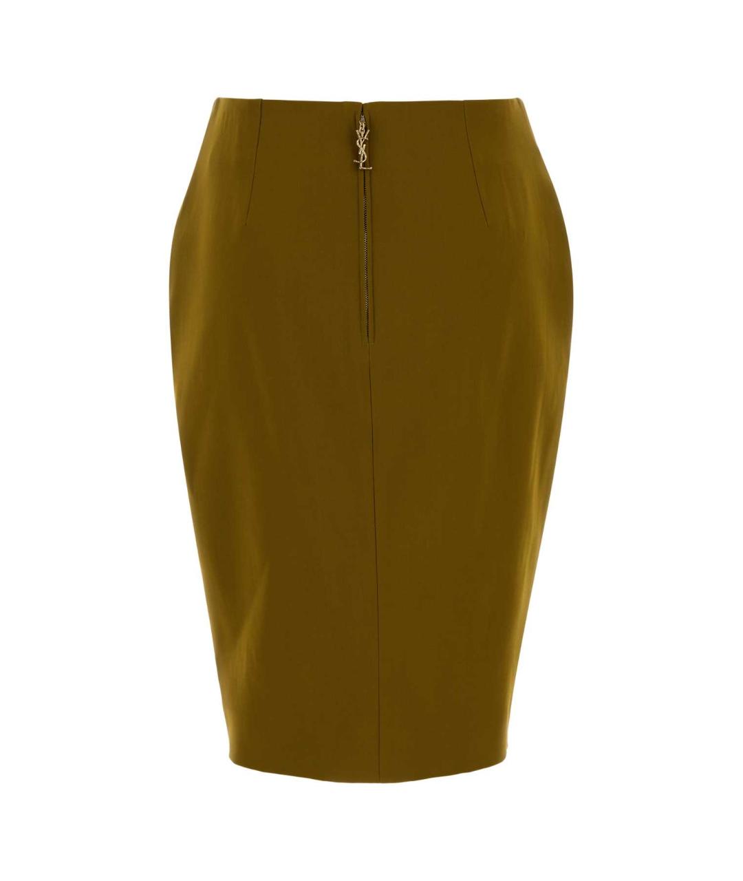 SAINT LAURENT Зеленая вискозная юбка миди, фото 2