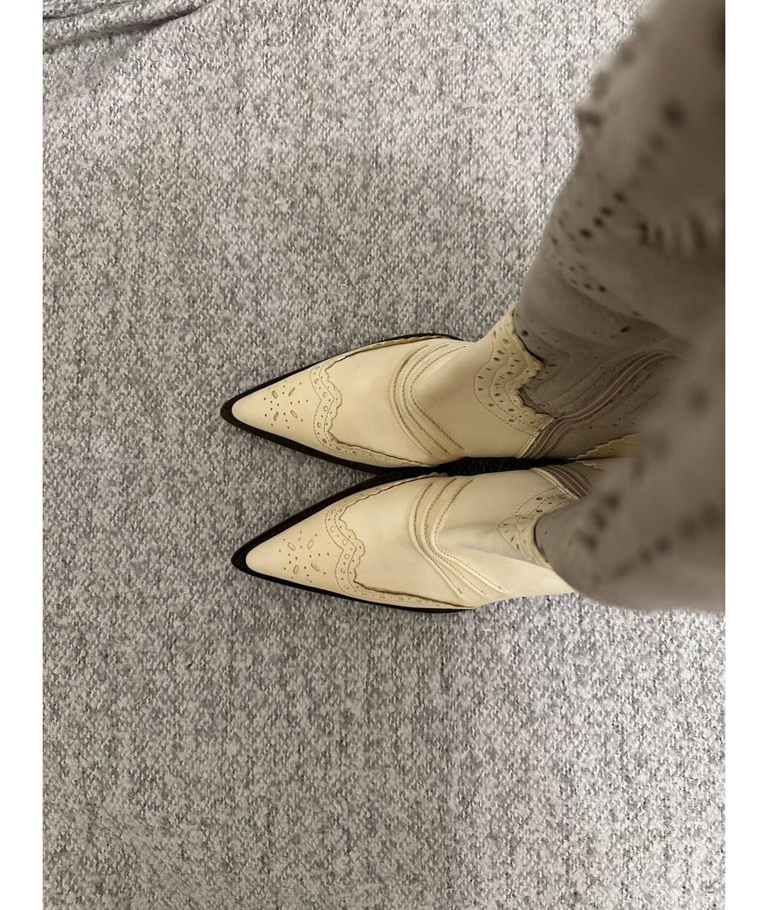 ERMANNO SCERVINO Бежевые кожаные сапоги, фото 3