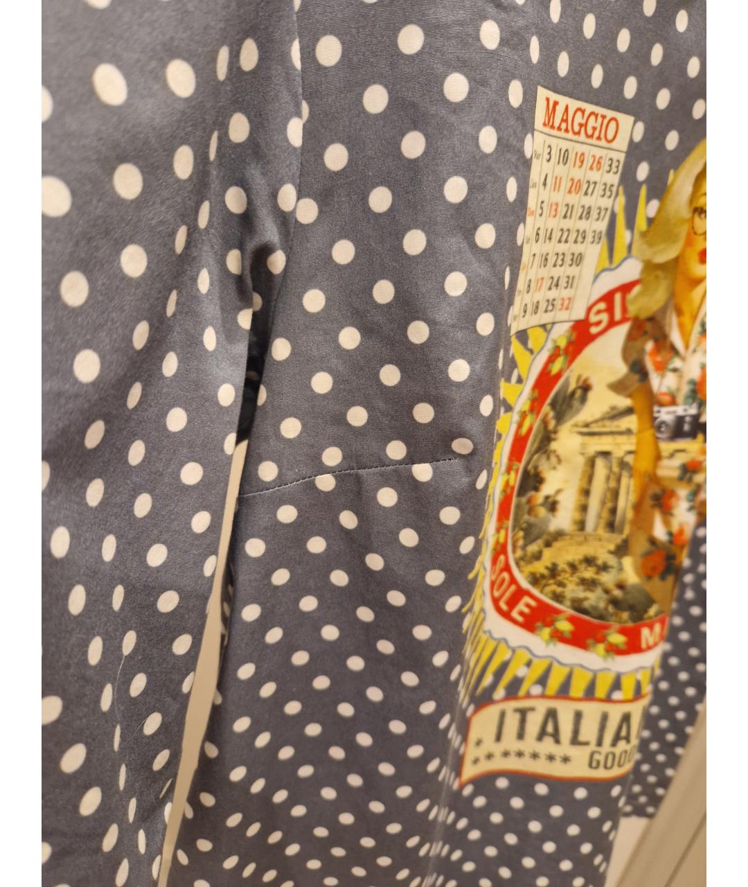 DOLCE&GABBANA Синяя хлопковая футболка, фото 2